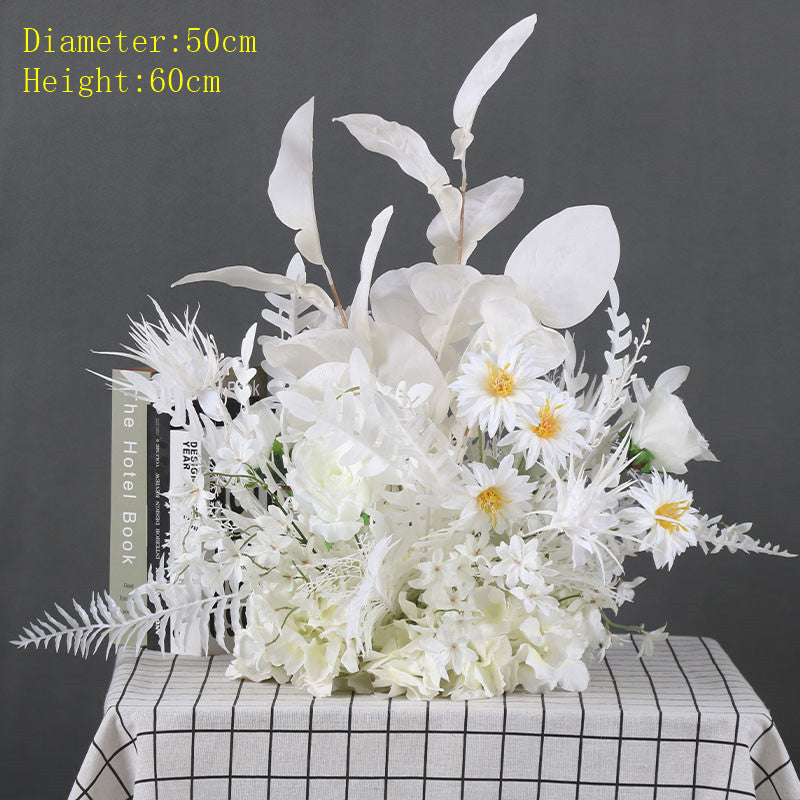 Wedding Scene Props Artificial Flower Row Arrangement Marriage Arch Backdrop Decor Wall Hanging Corner Floral Table Flowers Ball #1117