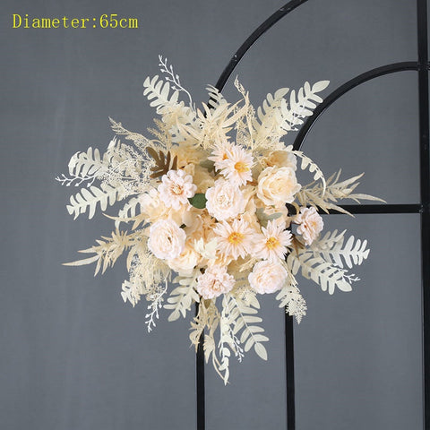 Wedding Scene Props Artificial Flower Row Arrangement Marriage Arch Backdrop Decor Wall Hanging Corner Floral Table Flowers Ball #1117