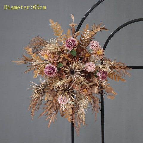 Wedding Scene Props Artificial Flower Row Arrangement Marriage Arch Backdrop Decor Wall Hanging Corner Floral Table Flowers Ball #1117