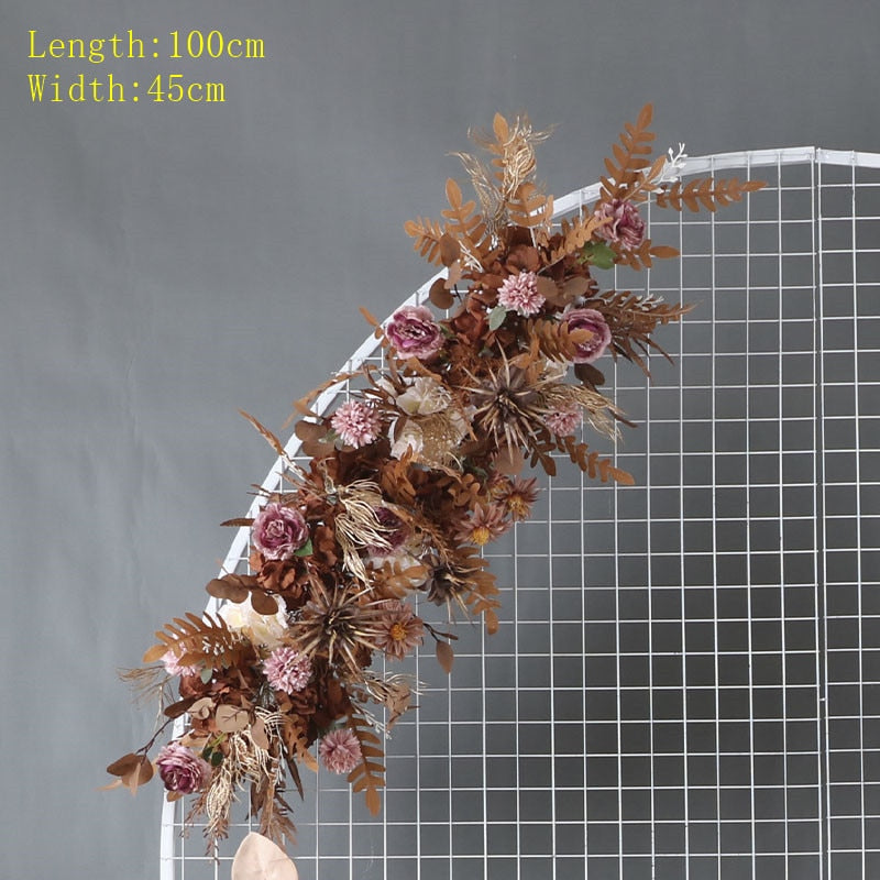 Wedding Scene Props Artificial Flower Row Arrangement Marriage Arch Backdrop Decor Wall Hanging Corner Floral Table Flowers Ball #1117